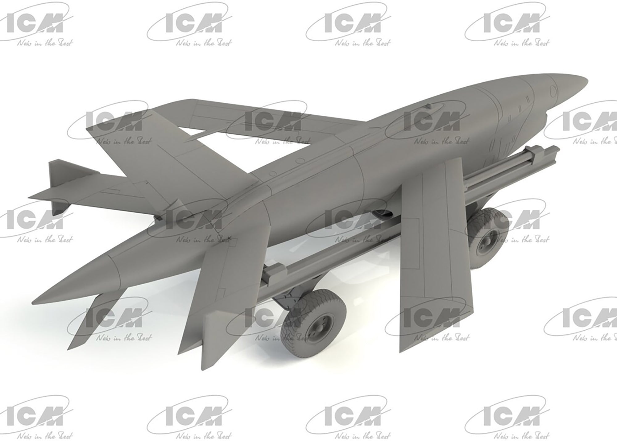 ICM 48401 Plastic model kit Scale 1:48 BQM-34A (Q-2C) Firebee with trailer