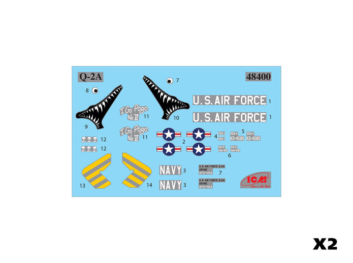 ICM 48402 Plastic model kit Scale 1:48 KDA-1 (Q-2A) Firebee US Drone - kit model