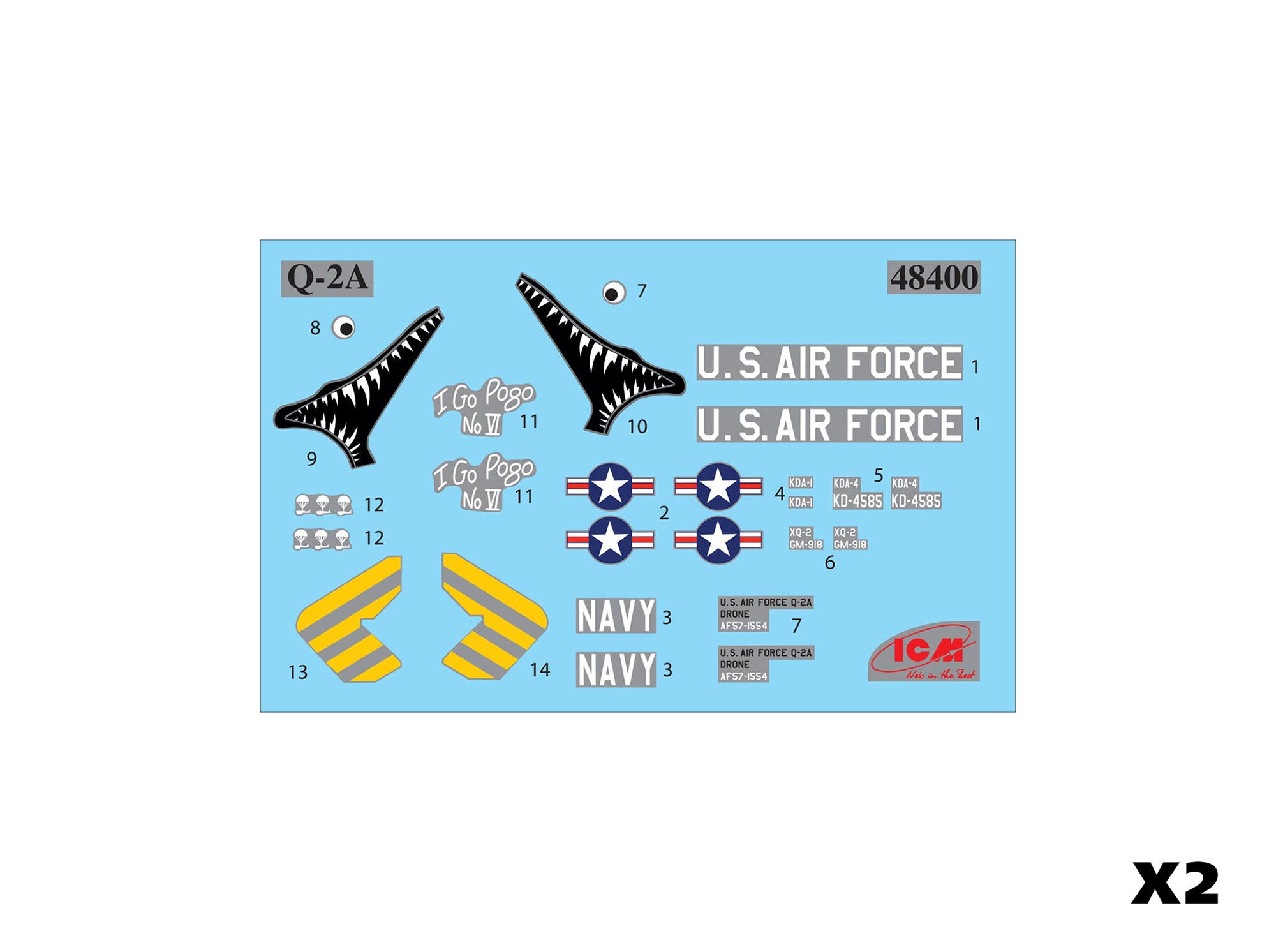 ICM 48402 Plastic model kit Scale 1:48 KDA-1 (Q-2A) Firebee US Drone - kit model