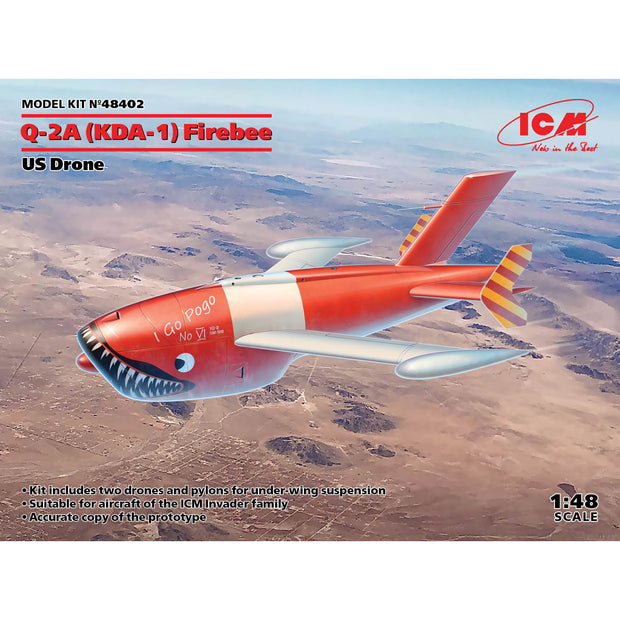 ICM 48402 Plastic model kit Scale 1:48 KDA-1 (Q-2A) Firebee US Drone - kit model