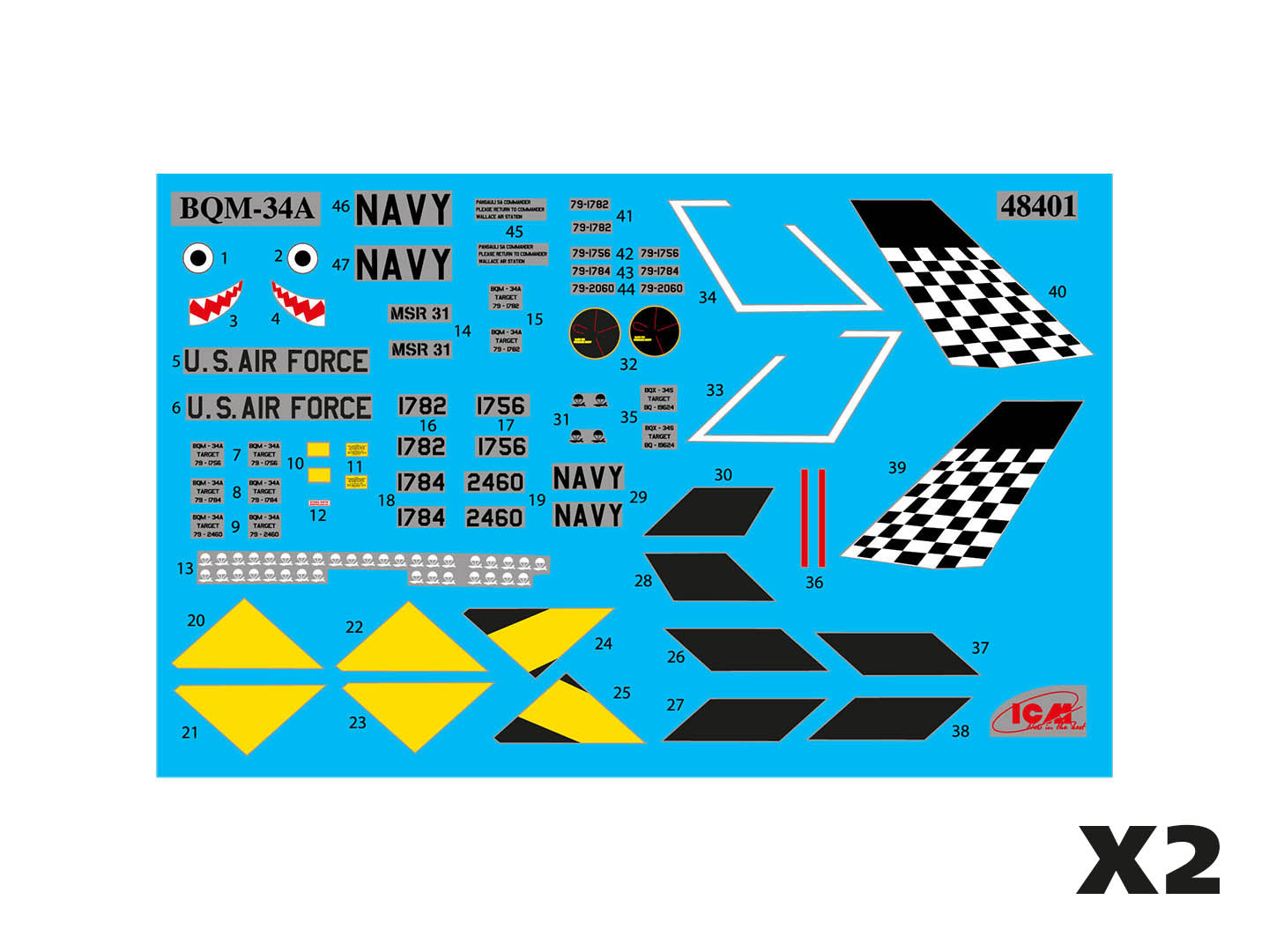 ICM 48403 Plastic model Scale 1:48 Q-2C (BQM-34A) Firebee, US Drone kits model