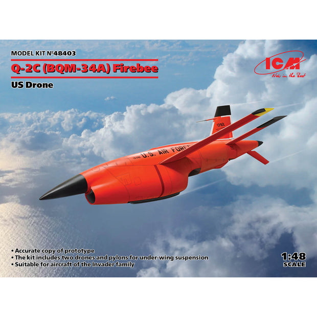 ICM 48403 Plastic model Scale 1:48 Q-2C (BQM-34A) Firebee, US Drone kits model