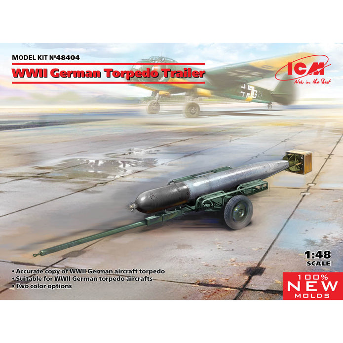 ICM48404 Plastic model Scale 1:48 WWII German Torpedo Trailer plastic kit models