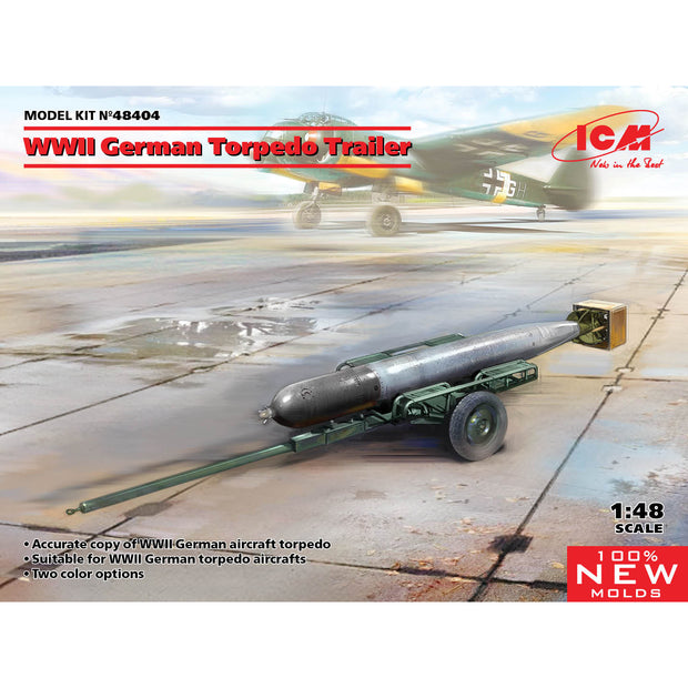 ICM48404 Plastic model Scale 1:48 WWII German Torpedo Trailer plastic kit models