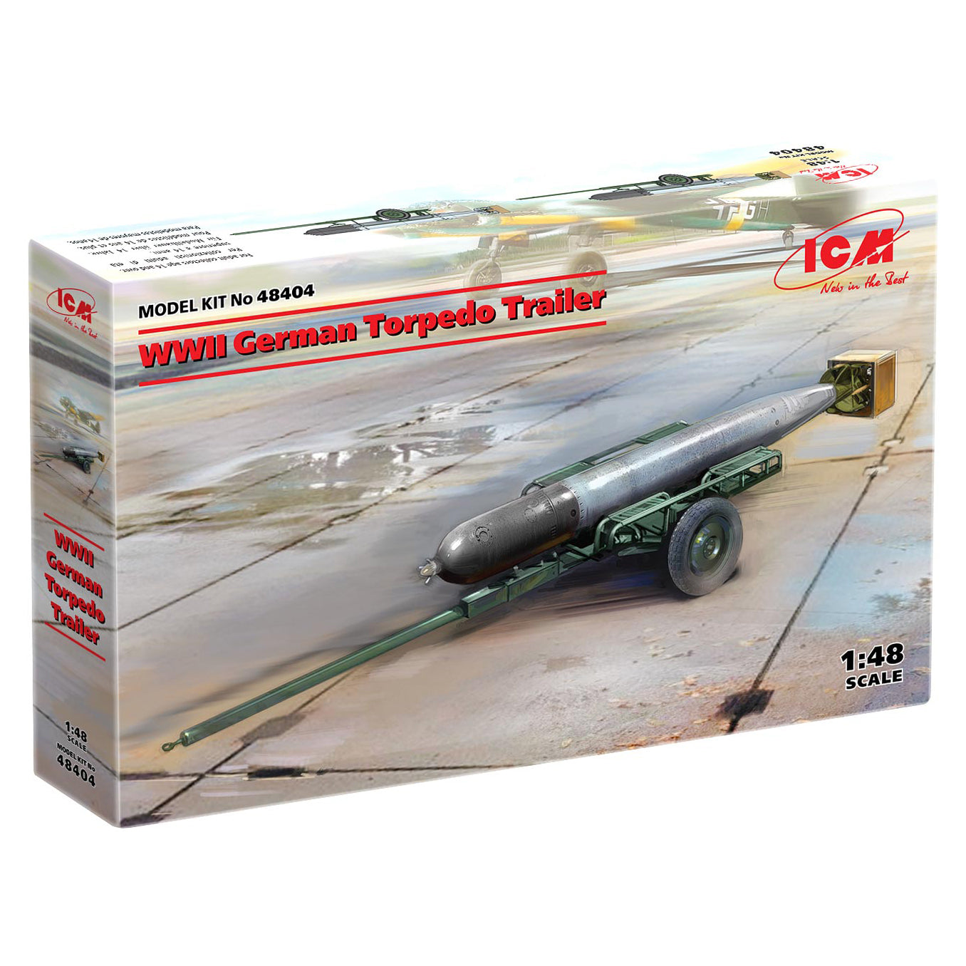 ICM48404 Plastic model Scale 1:48 WWII German Torpedo Trailer plastic kit models