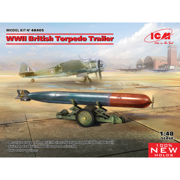 ICM 48405 Plastic model kit Scale 1:48 WWII British Torpedo Trailer models kits