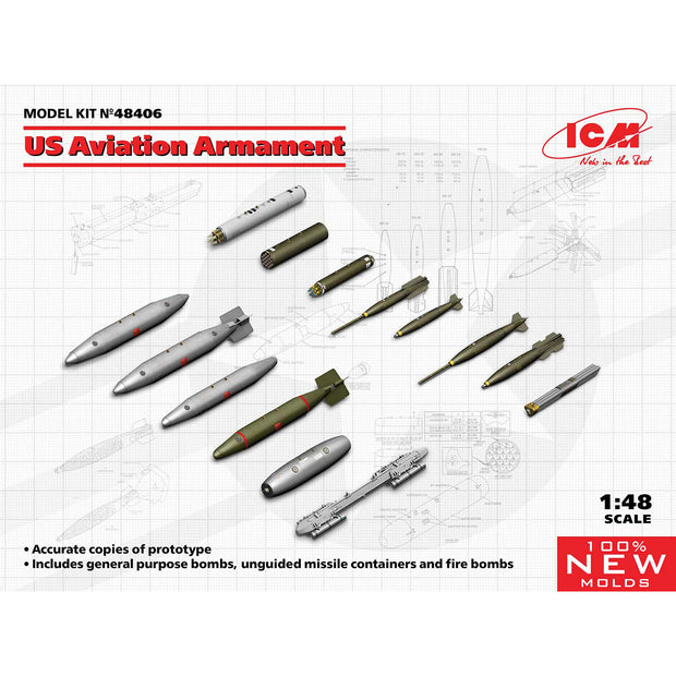 ICM 48406 Plastic model kit Scale 1:48 US Aviation Armament model kits plastic