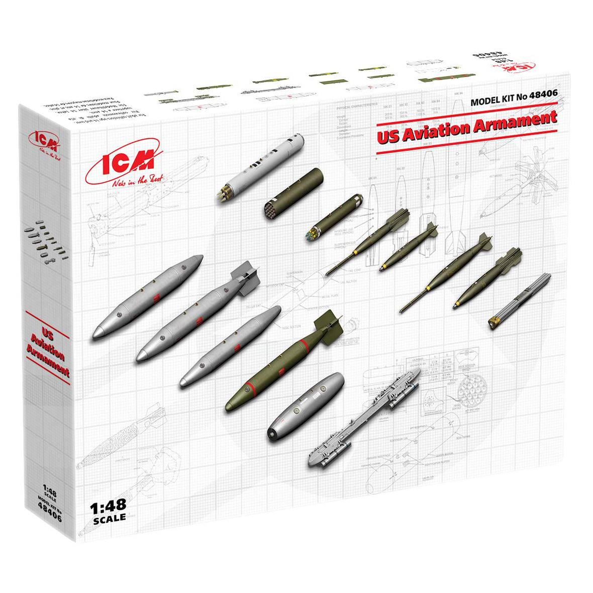 ICM 48406 Plastic model kit Scale 1:48 US Aviation Armament model kits plastic