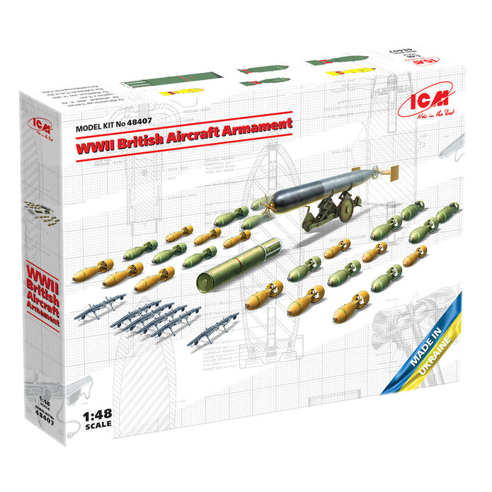ICM 48407 Plastic model figures kit Scale 1:48 WWII British Aircraft Armament