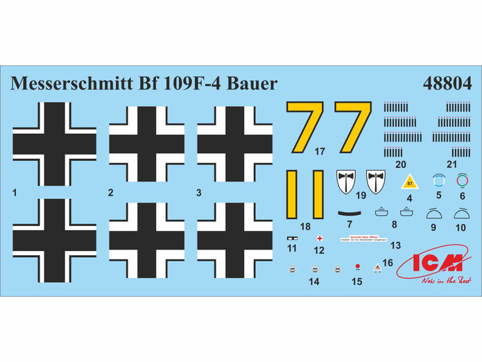ICM 48804 Plastic model kit Scale 1:48 Bf-109F-4 with German Luftwaffe personnel
