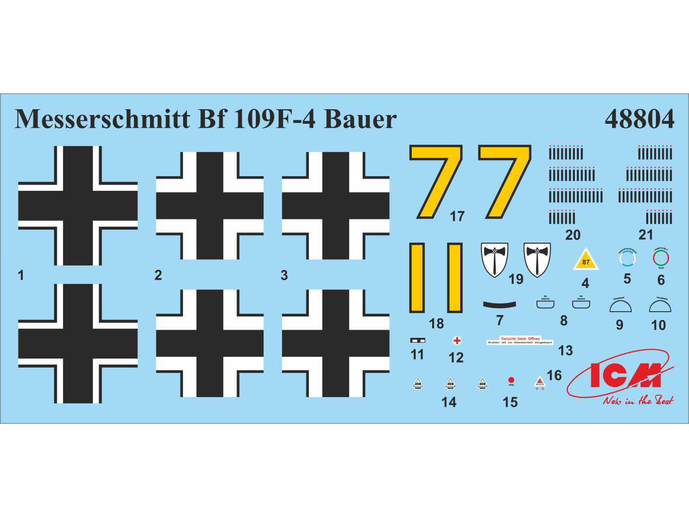 ICM 48804 Plastic model kit Scale 1:48 Bf-109F-4 with German Luftwaffe personnel