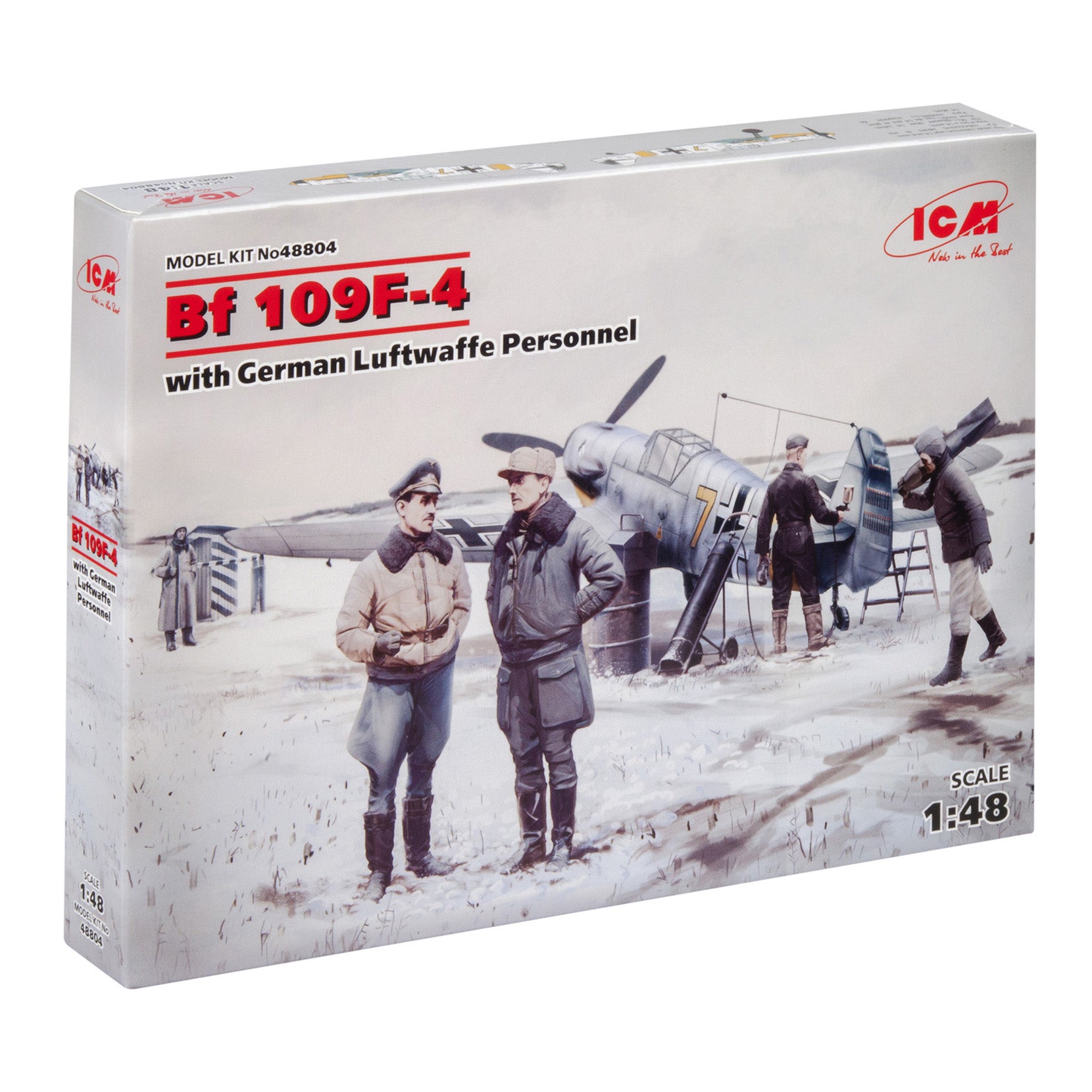 ICM 48804 Plastic model kit Scale 1:48 Bf-109F-4 with German Luftwaffe personnel