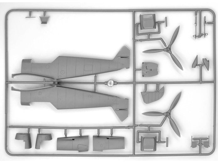 ICM 48805 Plastic model kit aircraft 1:48 Bf 109F-4 with German Ground Personnel