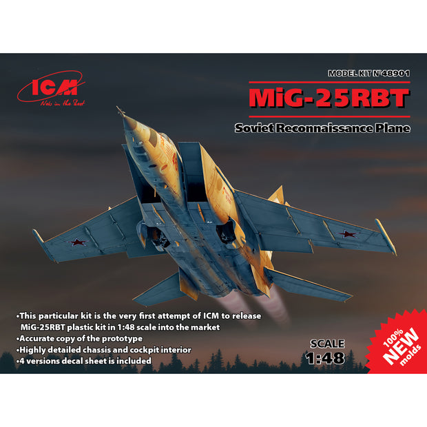 ICM 48901 Plastic model kit aircraft 1:48 Soviet reconnaissance plane MiG-25 RBT