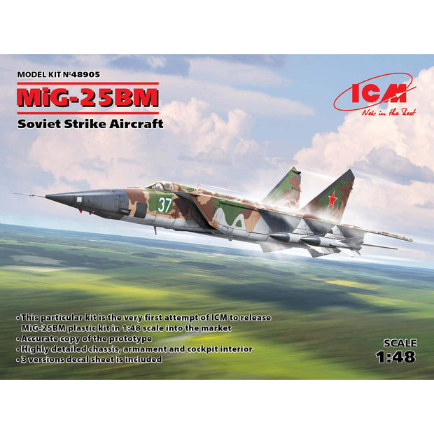 ICM 48905 Plastic model kit 1:48 MiG-25 BM, Soviet Strike Aircraft kits models