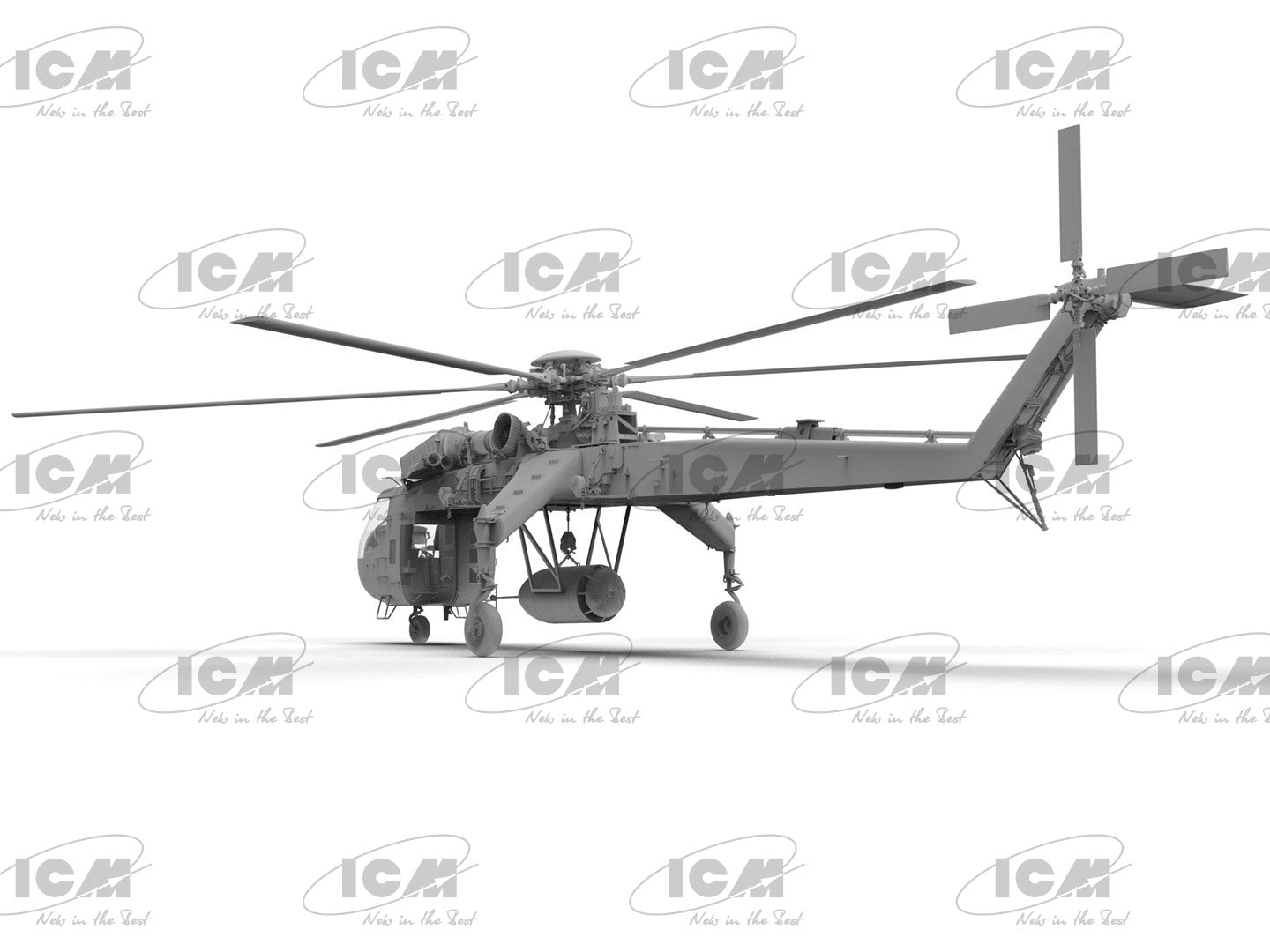 ICM 53055 Plastic model kit 1:35 Helicopter Sikorsky CH54A Tarhe with M-121 bomb