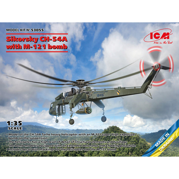 ICM 53055 Plastic model kit 1:35 Helicopter Sikorsky CH54A Tarhe with M-121 bomb
