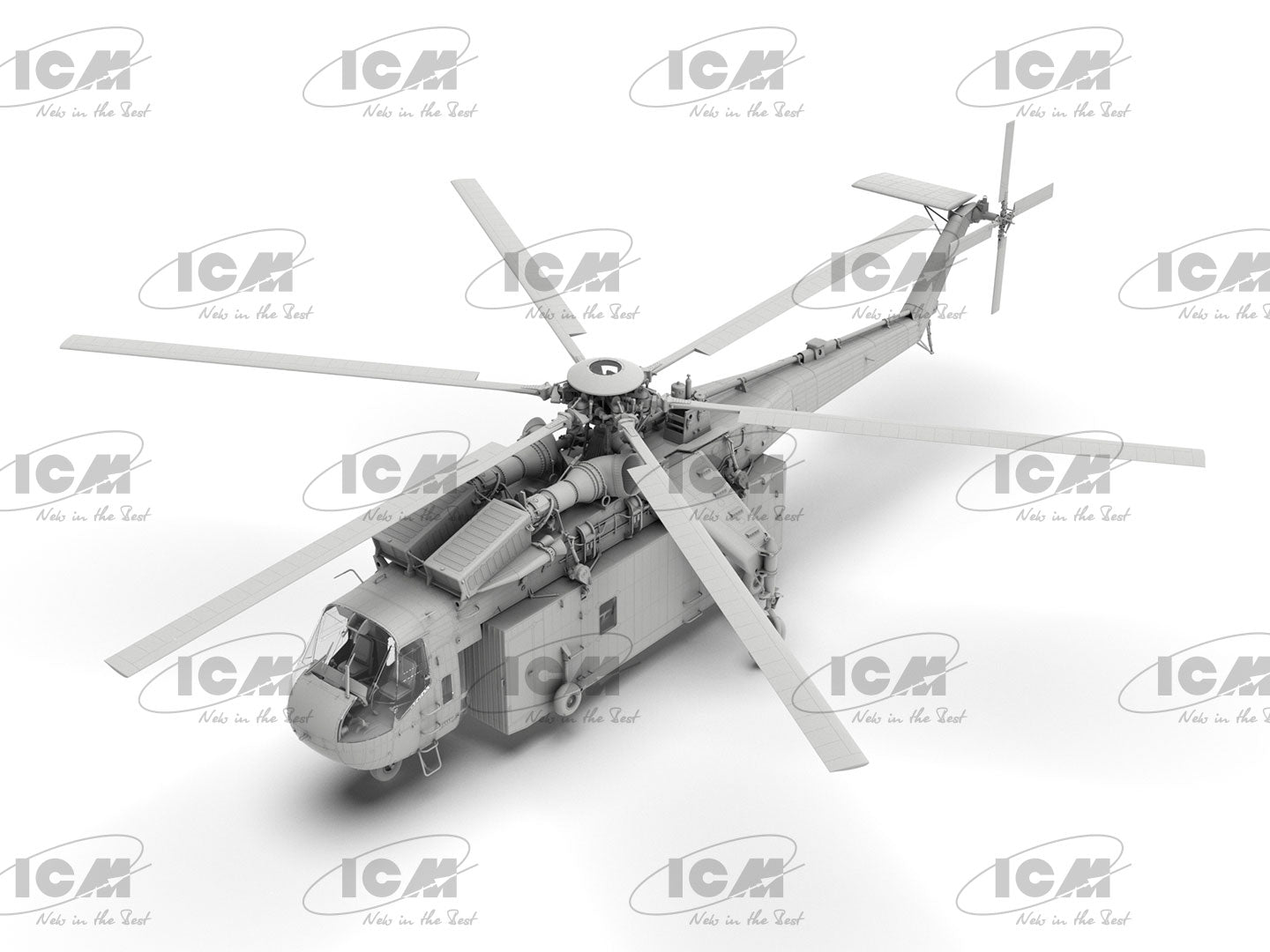 CH-54A Tarhe with Universal Military Pod Plastic Model Helicopter 1:35 ICM 53057