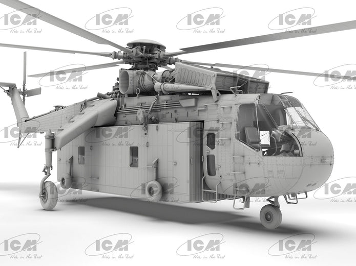 CH-54A Tarhe with Universal Military Pod Plastic Model Helicopter 1:35 ICM 53057