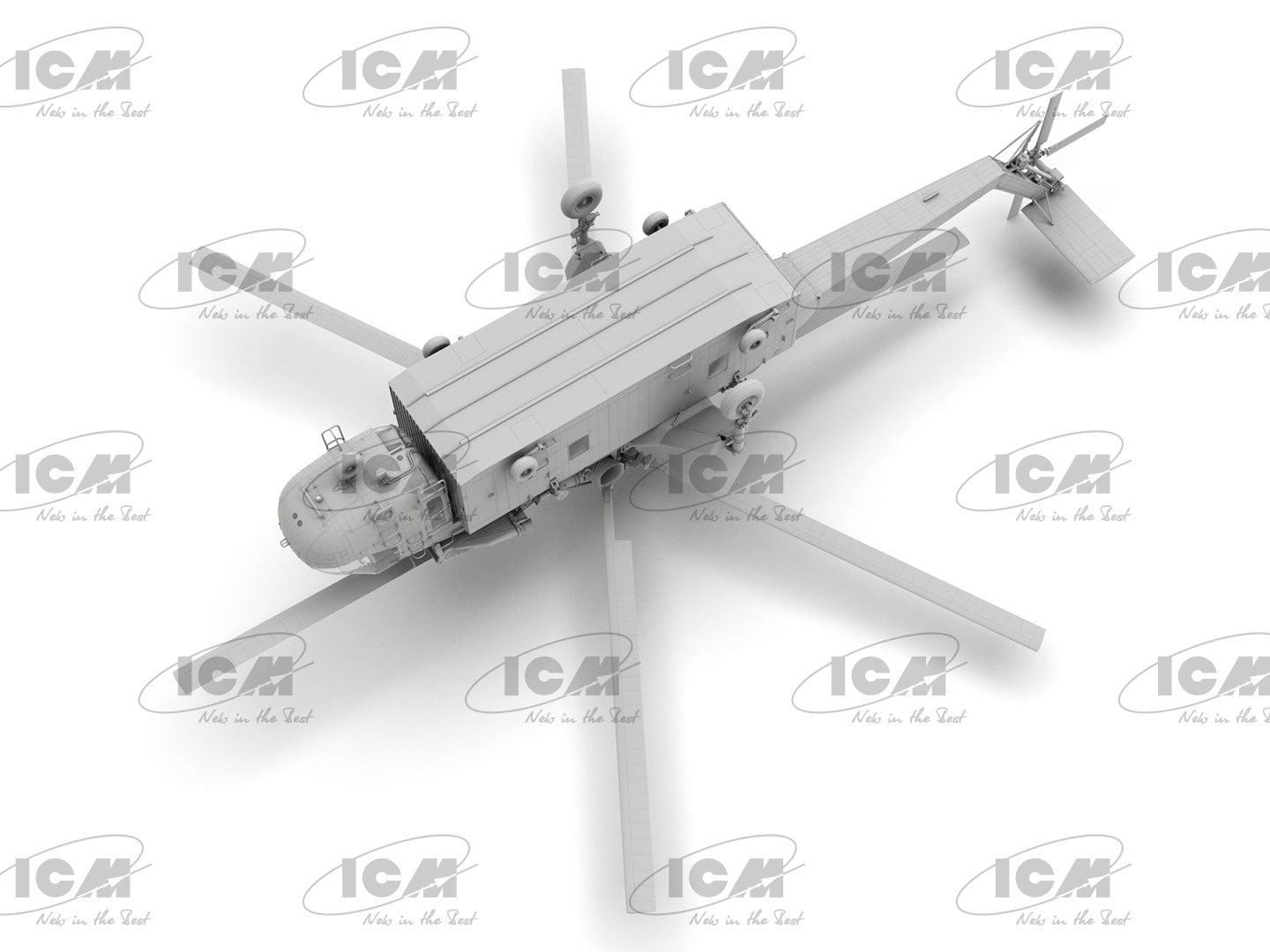 CH-54A Tarhe with Universal Military Pod Plastic Model Helicopter 1:35 ICM 53057
