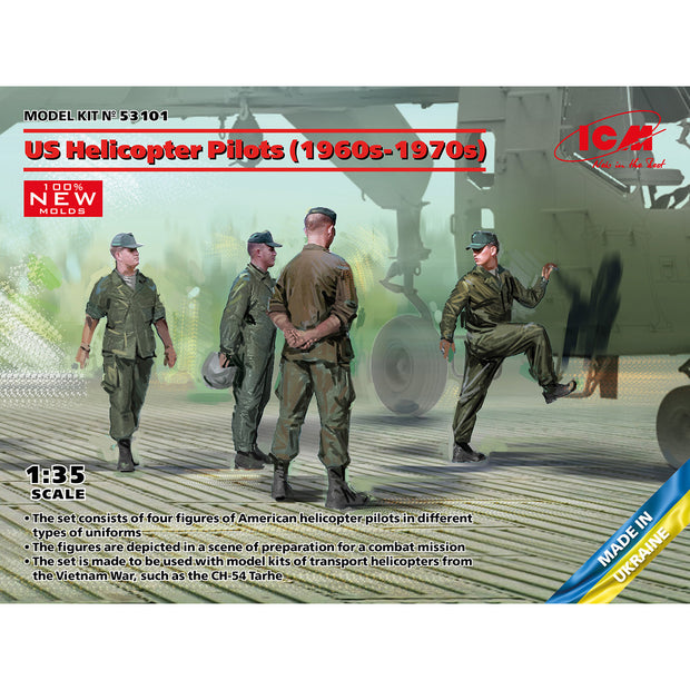 ICM 53101 Scale kit 1:35 US Pilots (1960-1970s) Sikorsky CH-54A Bell AH-1G Cobra