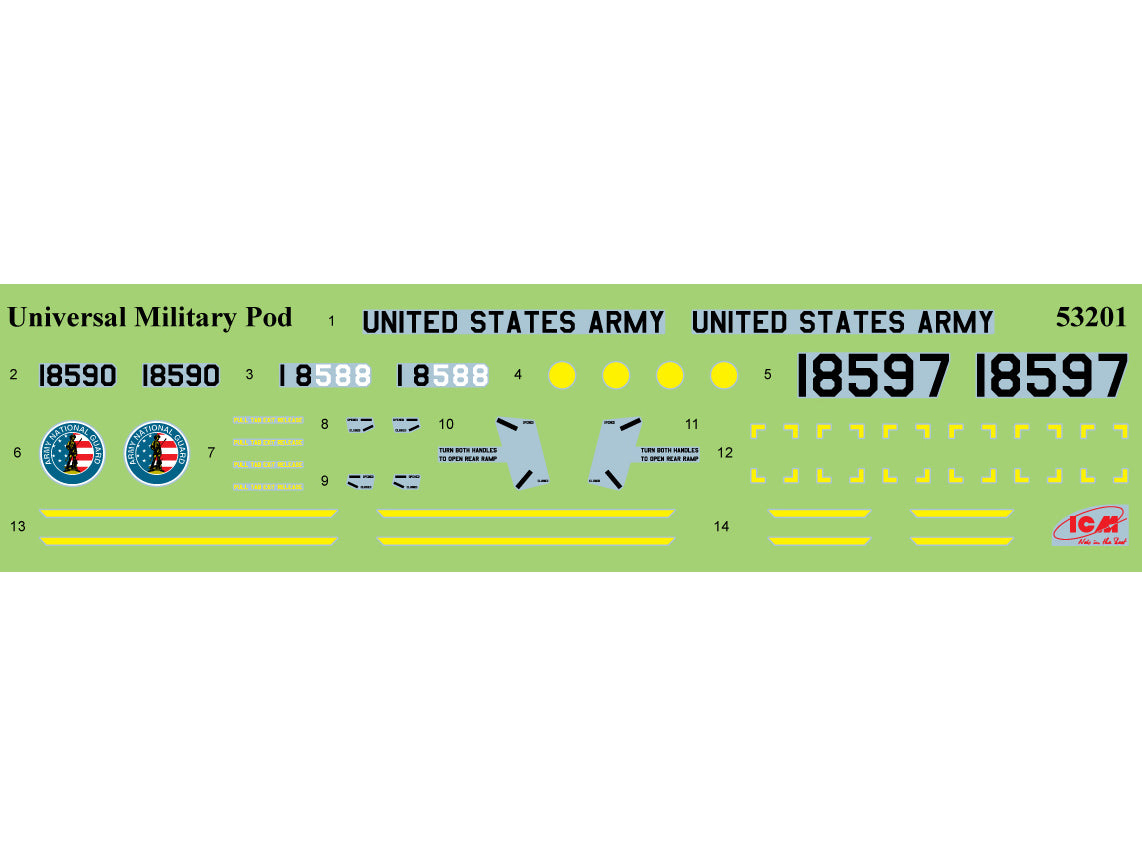 Universal Military Pod and M8A1 US Landing Mat Scale 1:35 ICM53201 Plastic Model Aircraft Kit
