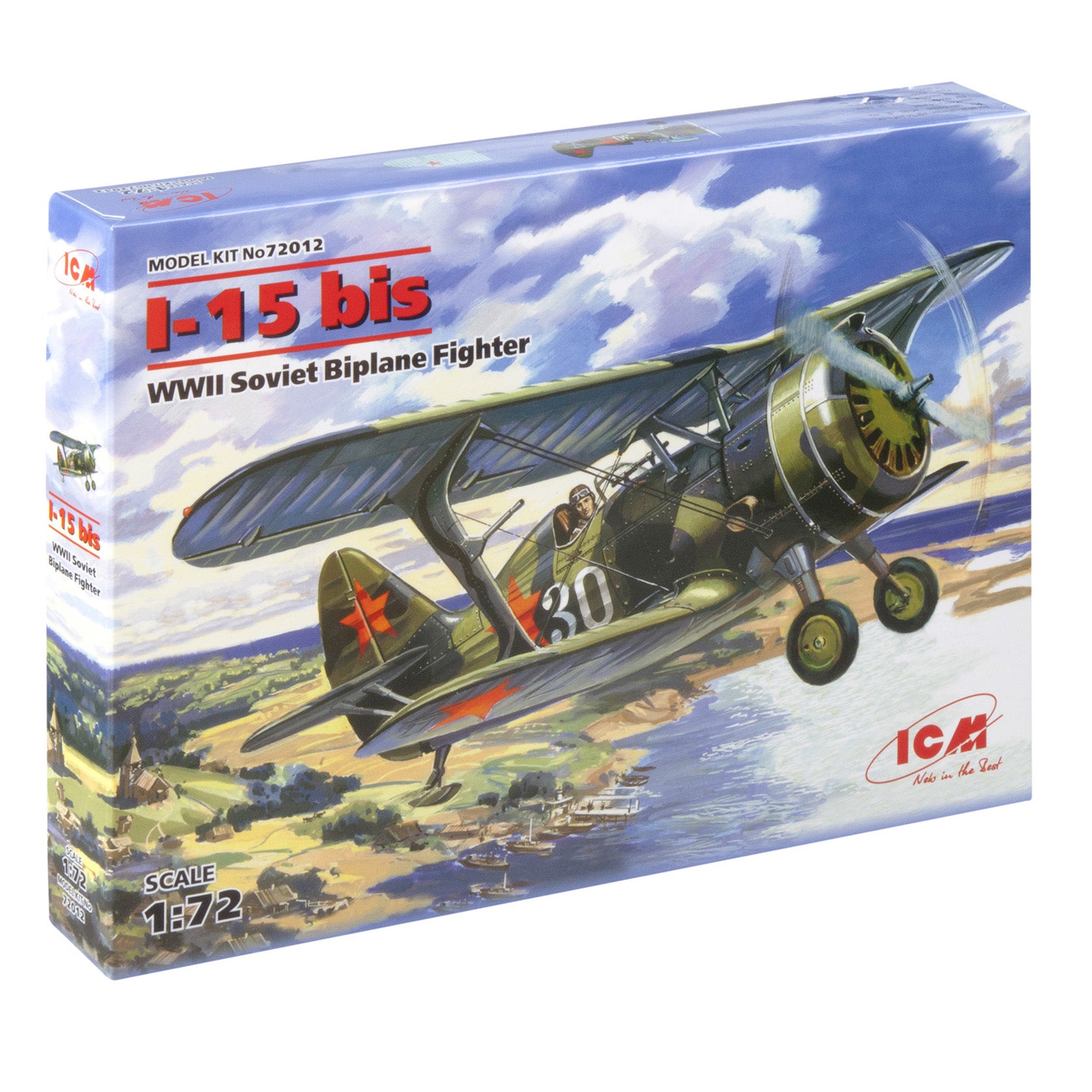 ICM 72012 Scale model kit aircraft 1:72 I-15bis WWII Soviet fighter models kits