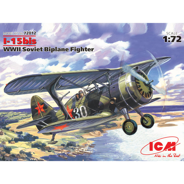 ICM 72012 Scale model kit aircraft 1:72 I-15bis WWII Soviet fighter models kits