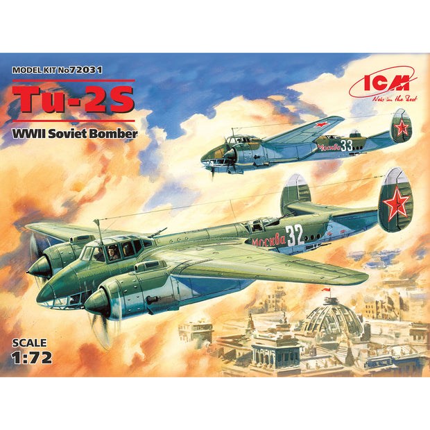 ICM 72031 Scale model kit aircraft 1:72 Tu-2S WWII Soviet bomber kits model