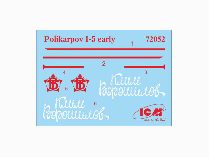 ICM 72052 Scale model kit aircraft 1:72 Polikarpov I-5 early WWII Soviet fighter