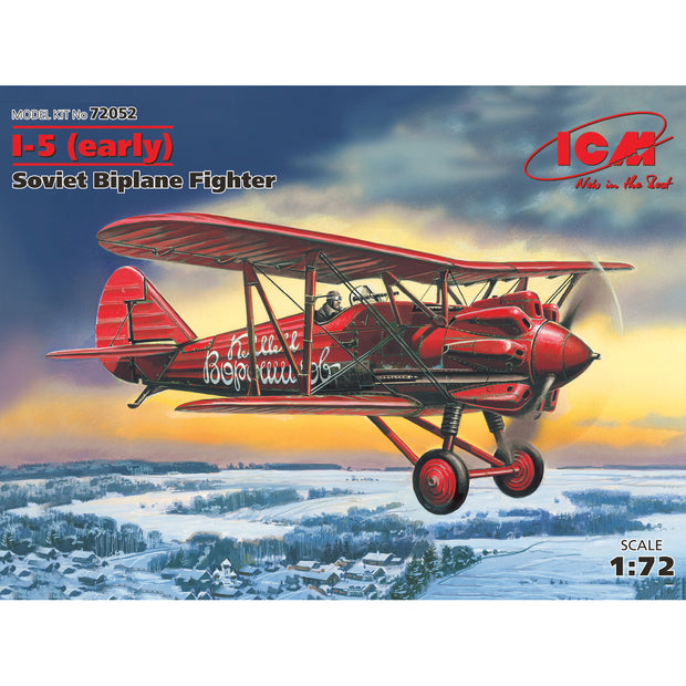 ICM 72052 Scale model kit aircraft 1:72 Polikarpov I-5 early WWII Soviet fighter