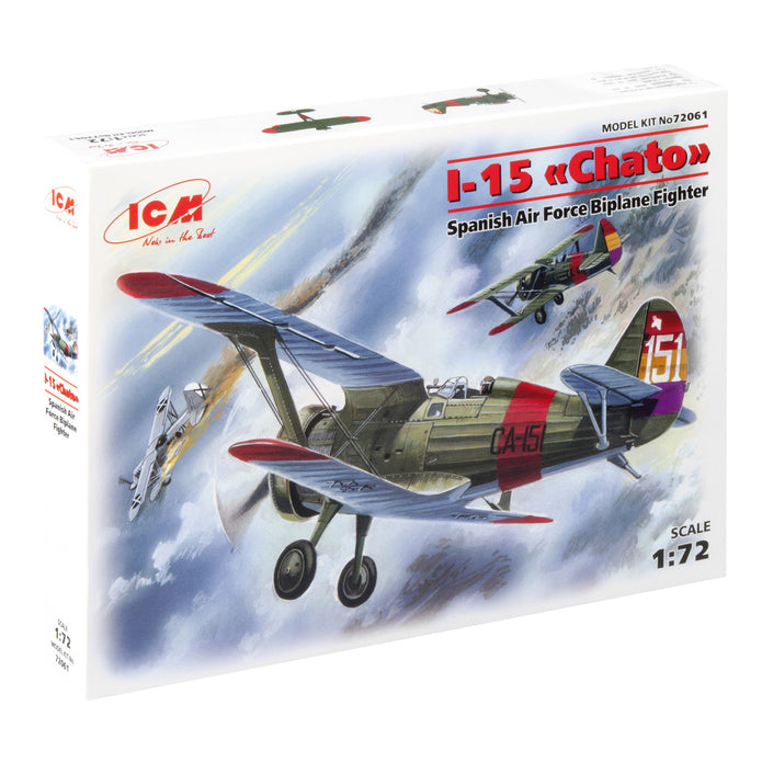 ICM 72061 Plastic model kit aircraft 1:72 I-15 Chato Spanish fighter-biplane