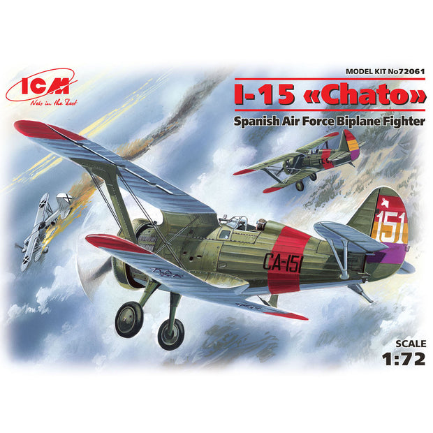 ICM 72061 Plastic model kit aircraft 1:72 I-15 Chato Spanish fighter-biplane