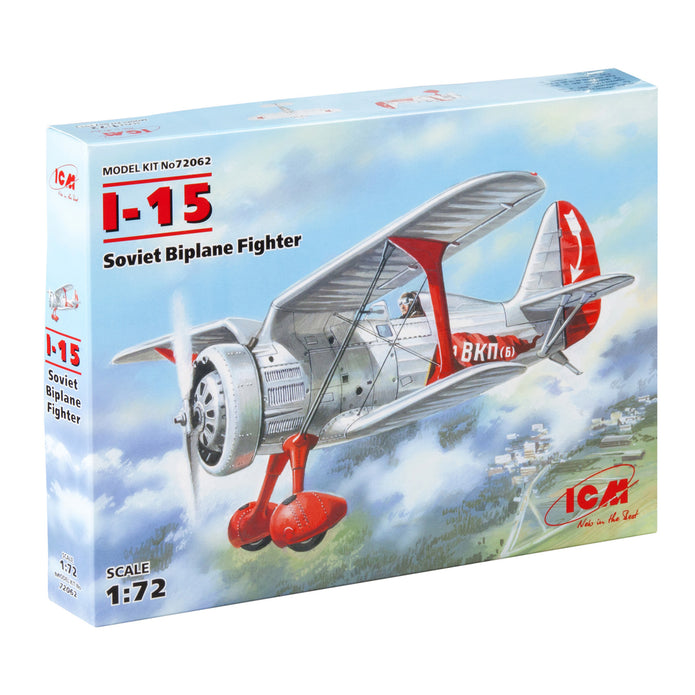 ICM 72062 Plastic model aircraft kit Scale 1:72 I-15 Soviet fighter-biplane