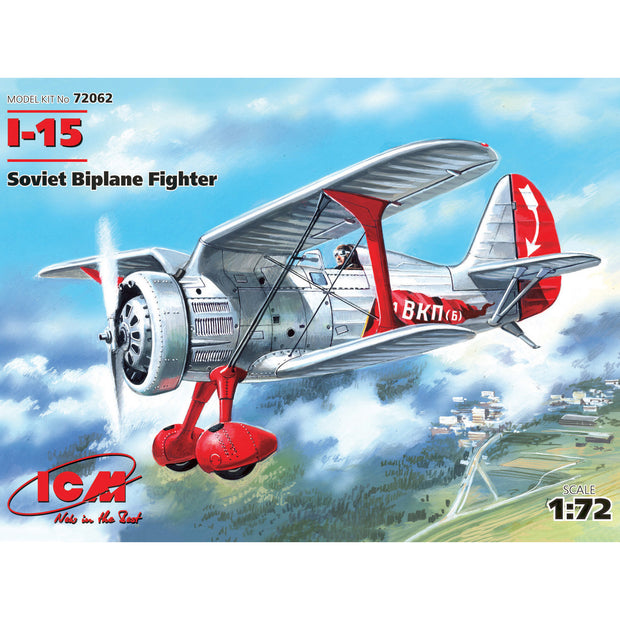 ICM 72062 Plastic model aircraft kit Scale 1:72 I-15 Soviet fighter-biplane
