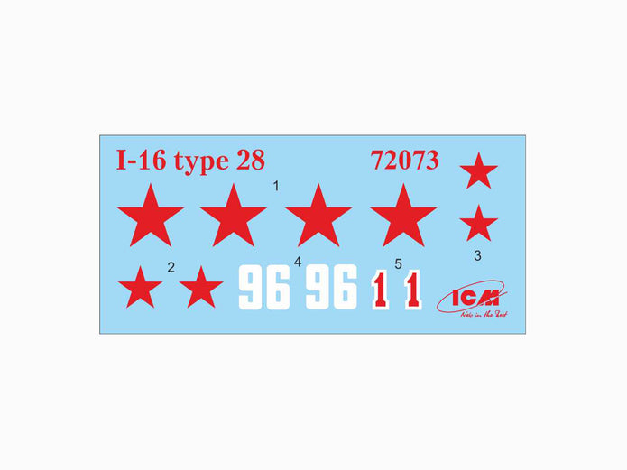 ICM 72073 Plastic model kit Scale aircraft 1:72 I-16 type 18 WWII Soviet fighter
