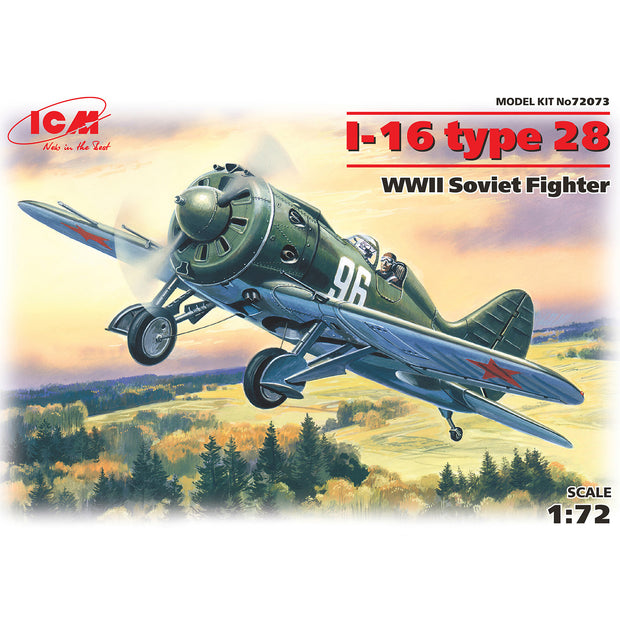 ICM 72073 Plastic model kit Scale aircraft 1:72 I-16 type 18 WWII Soviet fighter