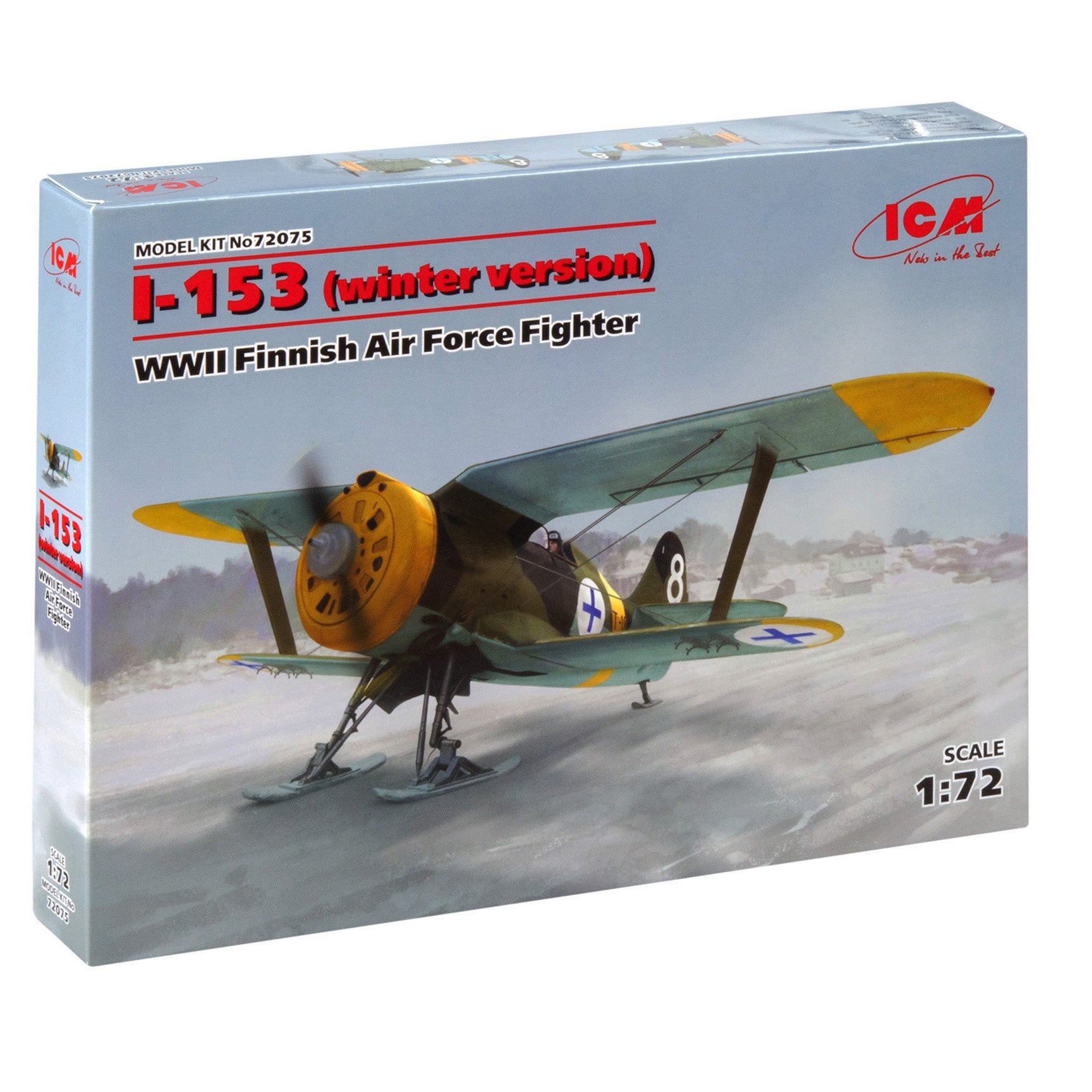 ICM 72075 Plastic model kit Scale aircraft 1:72 I-153, winter modification WWII