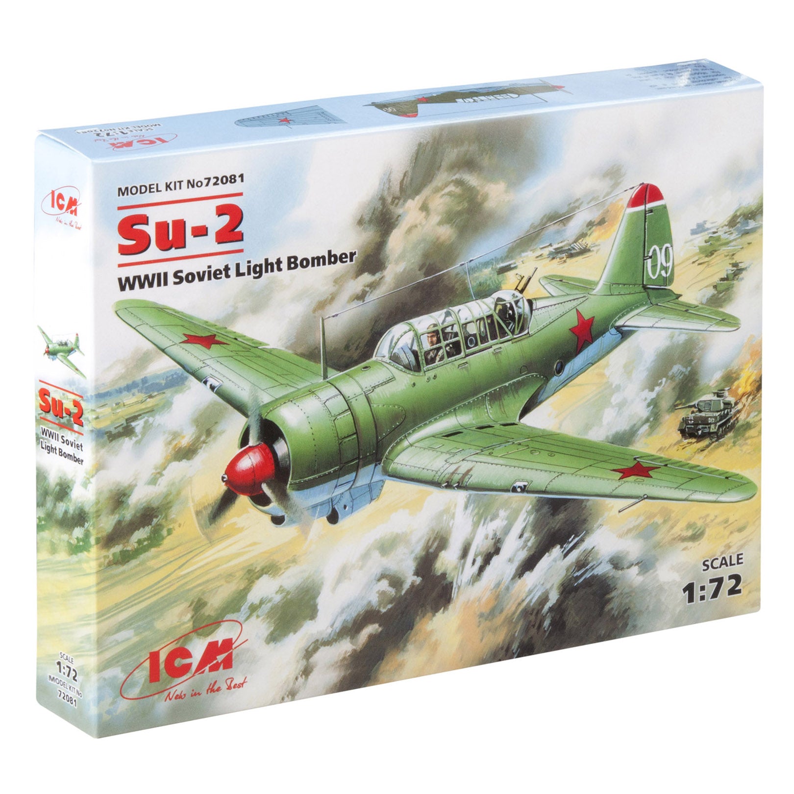 ICM 72081 Plastic model kit aircraft 1:72 Su-2 WWII Soviet bomber - kits models