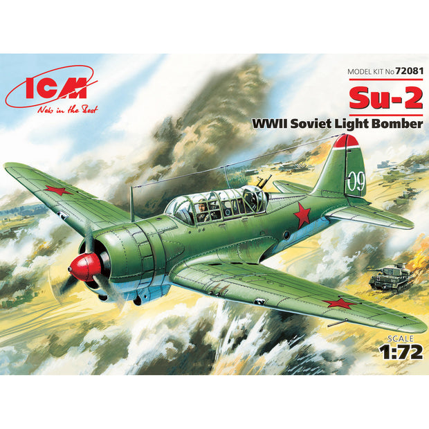 ICM 72081 Plastic model kit aircraft 1:72 Su-2 WWII Soviet bomber - kits models