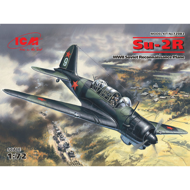 ICM 72082 Plastic model kit aircraft 1:72 Su-2R WWII Soviet reconnaissance plane