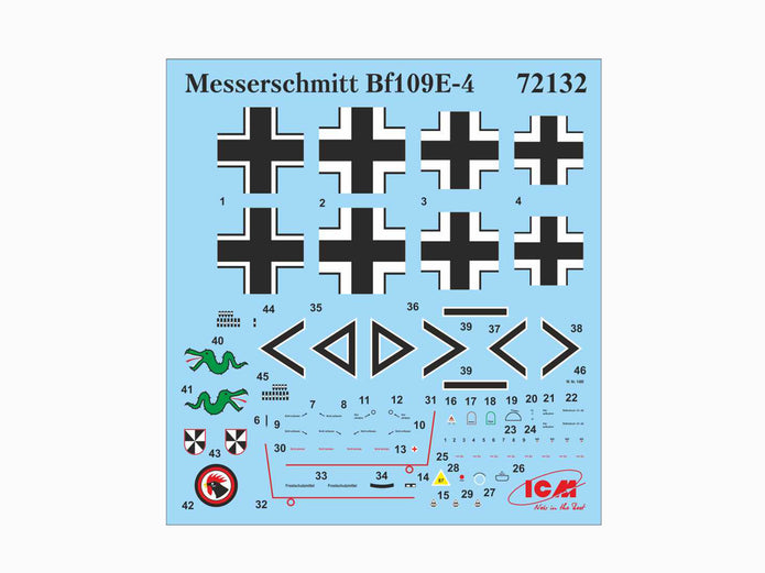 ICM 72132 Plastic model aircraft 1:72 Messerschmitt Bf109E-4 WWII German fighter