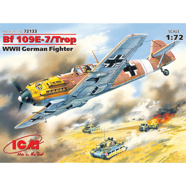ICM 72133 Scale aircraft 1:72 Messerschmitt Bf-109E-7/Trop WWII German fighter