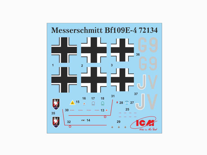 ICM 72134 Scale aircraftmodel 1:72 Messerschmitt Bf-109E-4 WWII German fighter