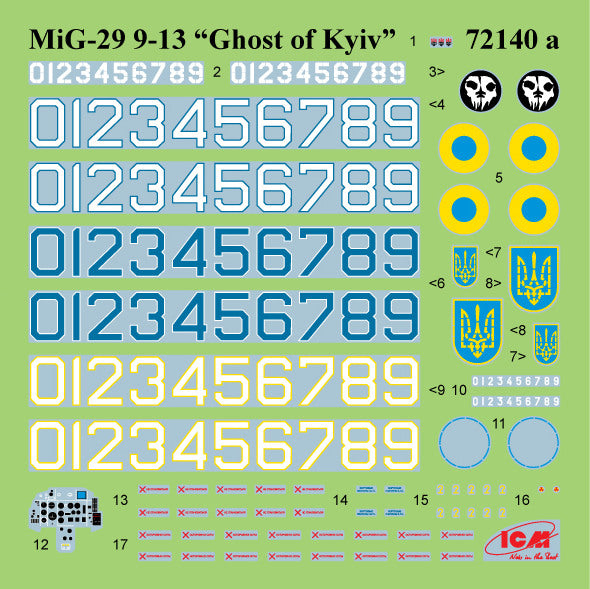 ICM72140 Plastic model aircraft kit 1:72 Ghost of Kyiv MIG29 Ukrainian Air Force