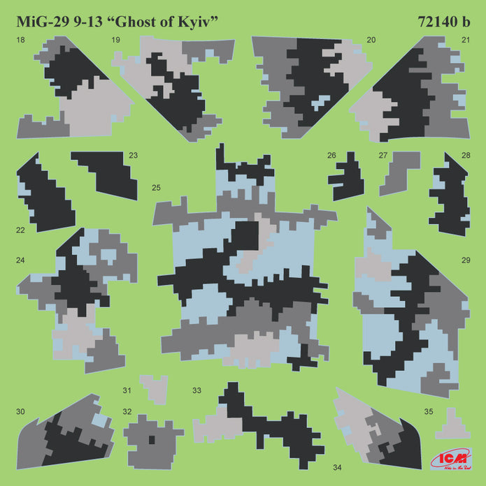 ICM72140 Plastic model aircraft kit 1:72 Ghost of Kyiv MIG29 Ukrainian Air Force