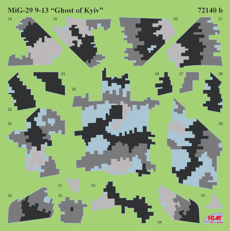 ICM72140 Plastic model aircraft kit 1:72 Ghost of Kyiv MIG29 Ukrainian Air Force
