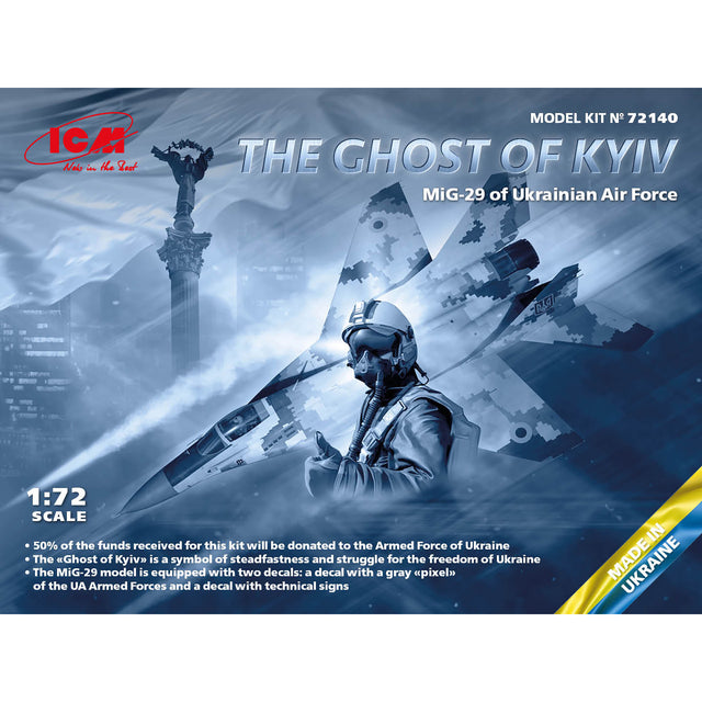 ICM72140 Plastic model aircraft kit 1:72 Ghost of Kyiv MIG29 Ukrainian Air Force