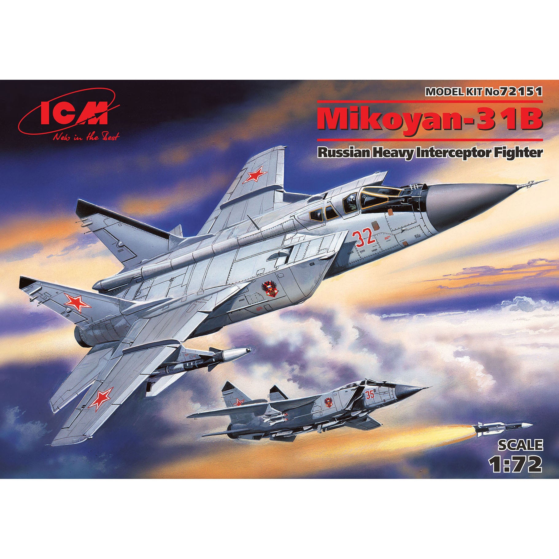 ICM 72151 model aircraft 1:72 MiG-31 Foxhound Soviet heavy fighter-interceptor