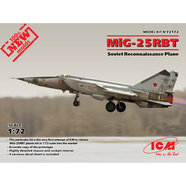 ICM 72172 Plastic model kit aircraft 1:72 MiG-25 RBT Soviet Reconnaissance Plane